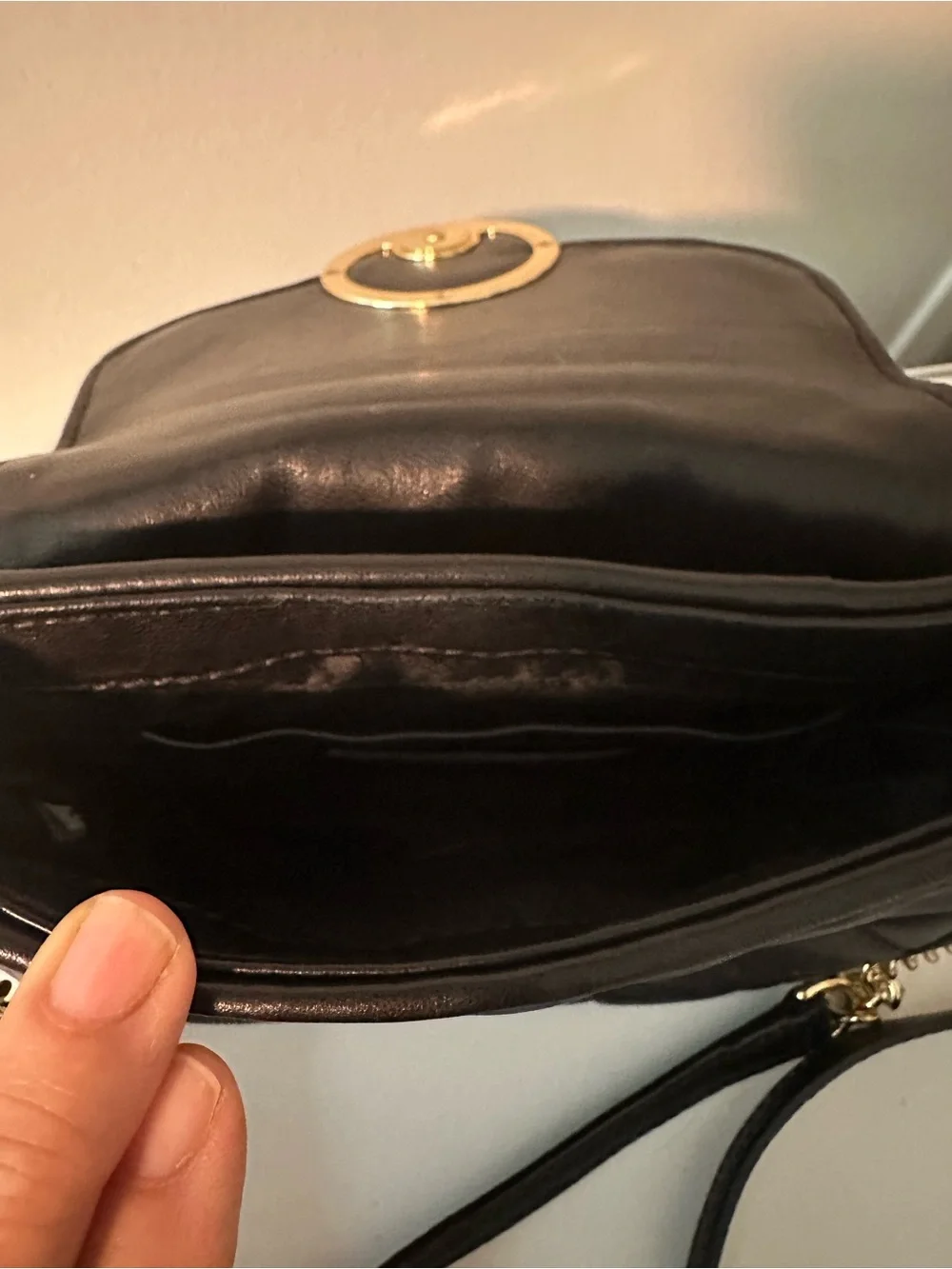 Michael Kors Black Quilted Crossbody with Gold MK Emblem